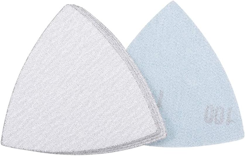 uxcell Triangle Detail Sander Sandpaper Hook and Loop 3-1/2 Inch Sanding Pad White Abrasive 120 Grit 6 Pcs