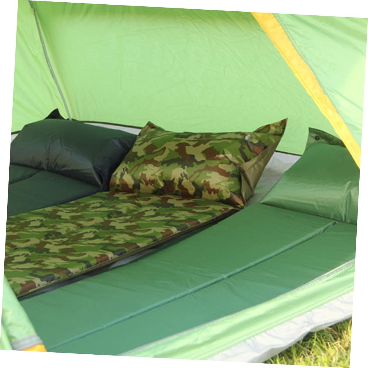 Convenient Inflatable Camping Mat with Pillow Portable Sleeping Pad for Outdoor Activities Ergonomic Design for Optimal Comfort for Picnics Hiking and Camping
