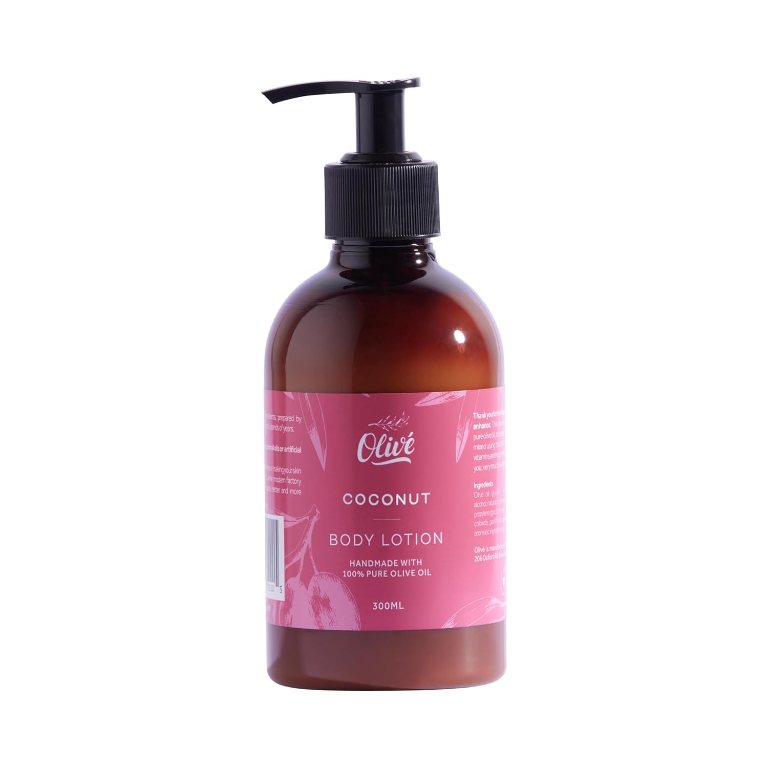 100% Pure Olive Oil Body Lotion with Coconut Scent – Made with Natural Ingredients | Gentle Hydration & Nourishing Care for Soft, Smooth, Healthy-Looking Skin | 300ml Pump Bottle