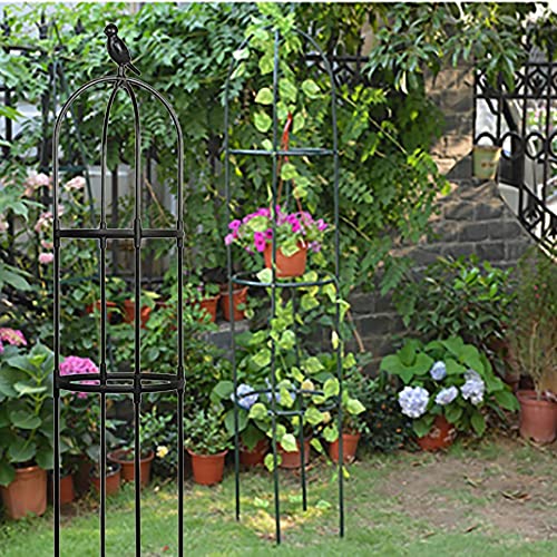 Support décoratif pour fleurs de jardin style obélisque traditionnel
