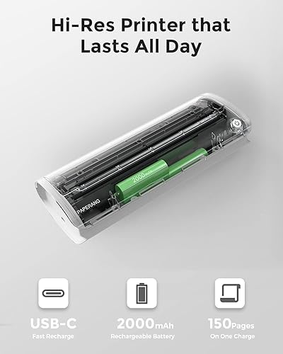 Miniatura 3 de PAPERANG GO - Impresora portátil con resolución de 300 ppp soporta impresión sin tinta de letras estadounidenses de 85 x 11 pulgadas para bocetos de