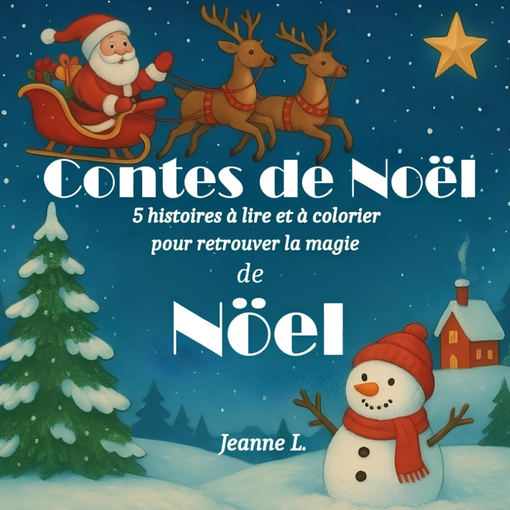 Contes de Noël: Cinq histoires à lire et à colorier pour retrouver la magie Noël.