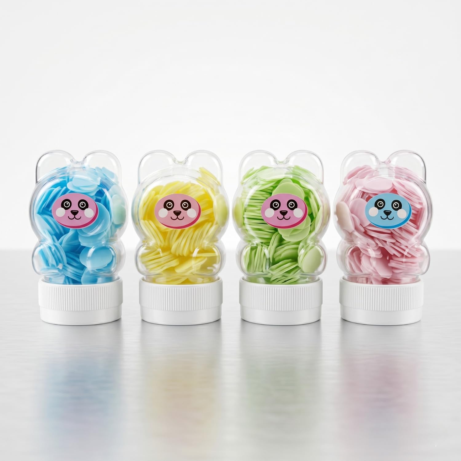 Smizzy Cute Bear Shape Paper Soap Sheets Set (Pack of 4 Multicolor) | Portable Travel Hand Wash Soap Flakes Mini Soap Sheets for Pocket Purse & Indoor Outdoor Use-image-8