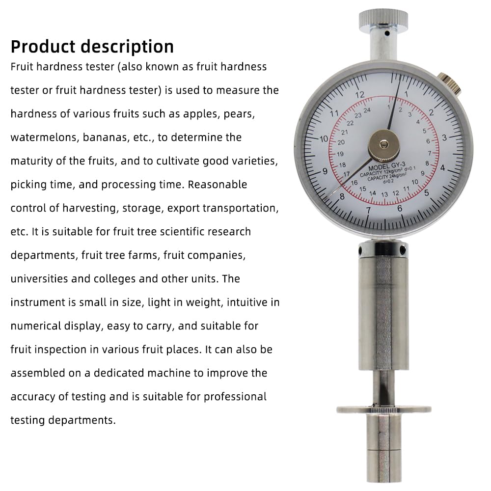 Tragbarer Zeiger-Fruchthärteprüfer, Frucht-Penetrometer for Äpfel, Birnen, Weintrauben, Orangen, Frucht-Sklerometer GY-3 GY-2 GY-1(GY-2)