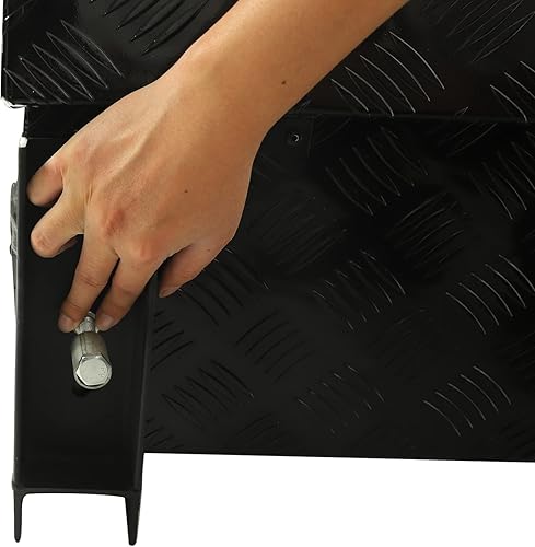 Miniatura 3 de Juego de 2 soportes de montaje de acero negro soldado de 17.7 x 17.7 pulgadas, caja de herramientas para debajo de la carrocería de camión con