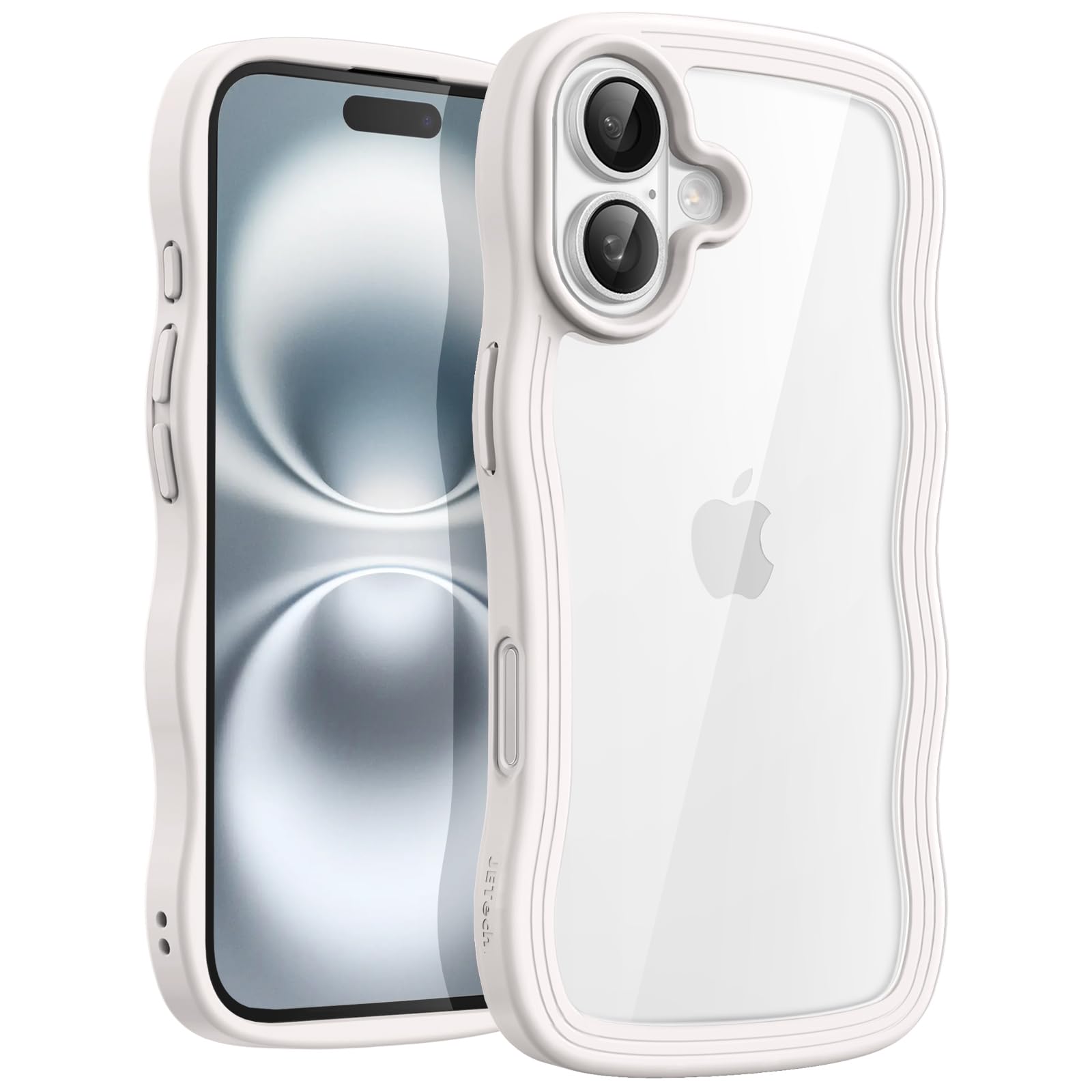 Jetech Cover Ondulata per Iphone 16 6,1 Pollici, Carina Telaio Forma
