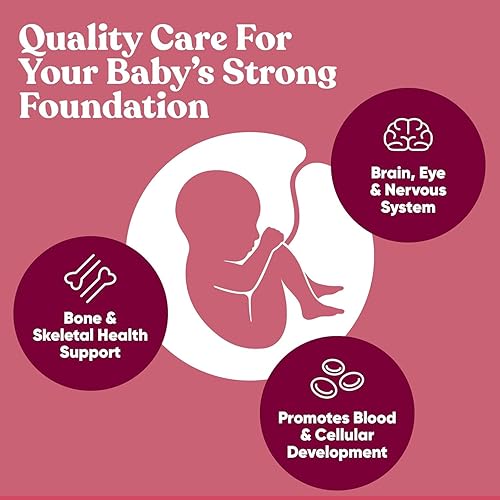 Miniatura 4 de Glow Vitaminas prenatales  folato  DHA  Multivitamínico para nutrir el embarazo para bebés y mamá saludables  Ácido fólico jengibre zinc hierro  60