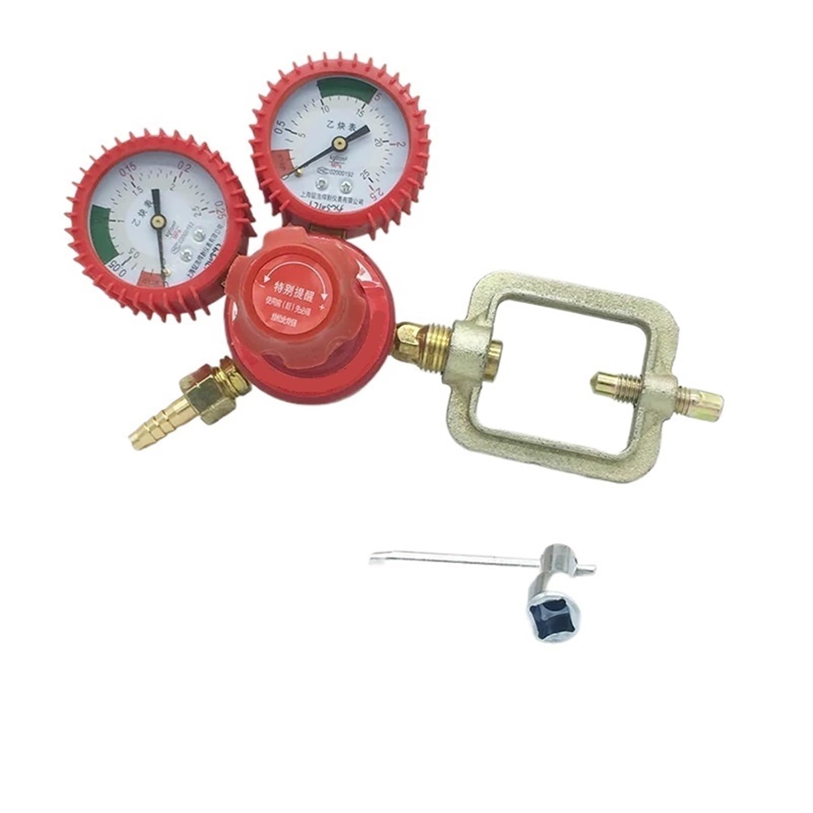 G5/8'' -14 Shockproof Acetylene Pressure Regulator Gas Cylinder Pressure Gauge
