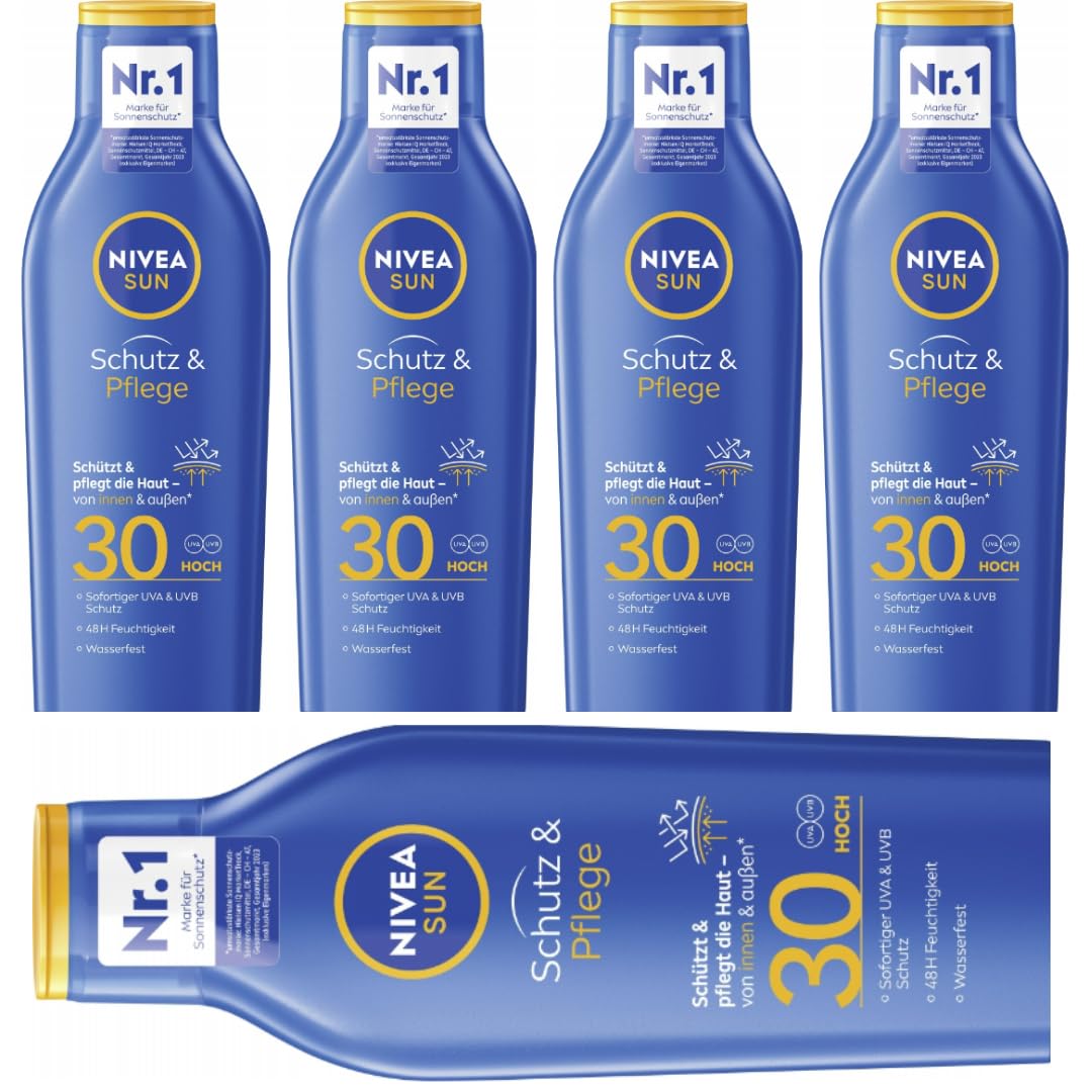 Mit Pufai Überraschungsgeschenk, Sonnenschutzmittel Sun Schutz & Pflege Sonnenmilch Sonnencreme LSF30 250 Mililiter x 5 STÜCK