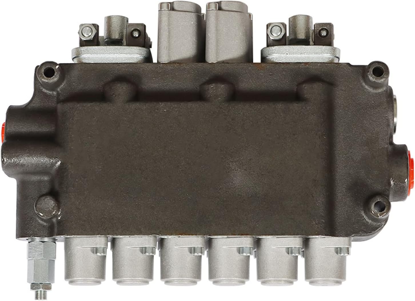 6 Spool Hydraulic Backhoe Directional Control Valve with 2 Joysticks 21 GPM for Tractor Loader Motors Spool Double Acting SEA Ports