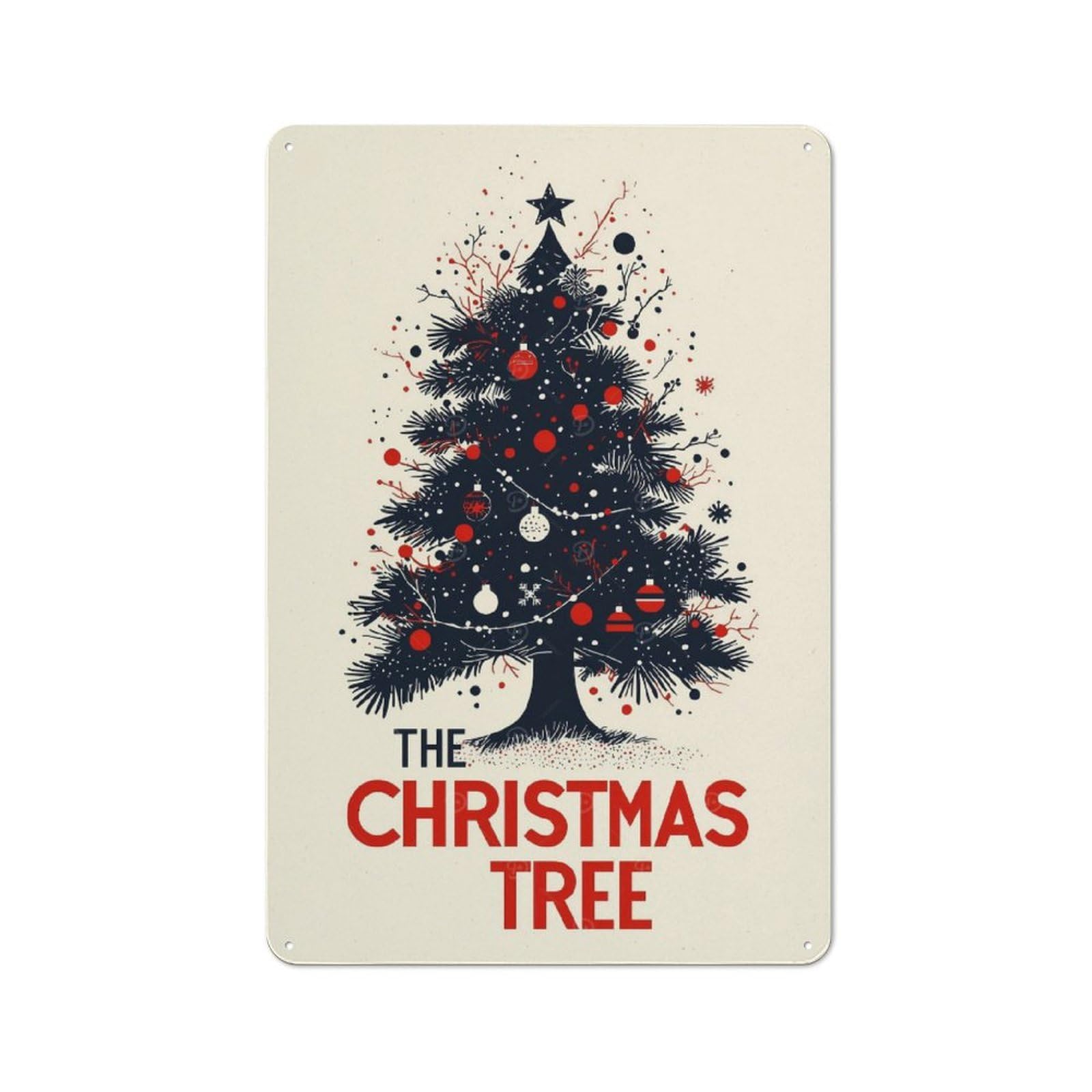 Junmoney The Christmas Tree Vintage Metal Wall Sign 30X20cm For Garage Or Workshop, For Metal Sign Collectors, For Garage And Workshop Walls