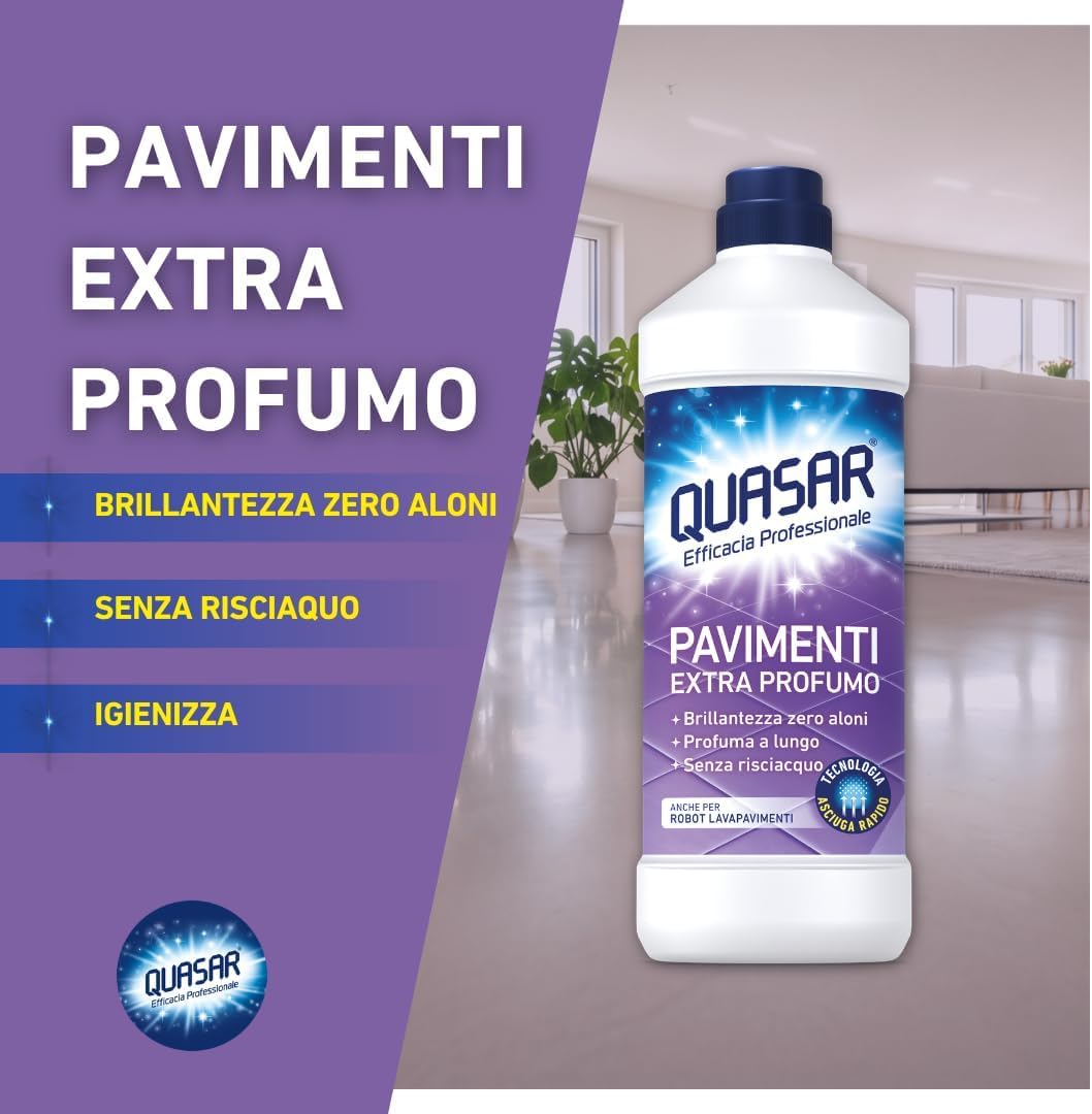 Italian Gourmet Bundle - Limpiador de suelos con aroma extra, 8 x 1000 ml + Polpa Italian Gourmet gratis – Limpiador de suelos profesional, brillo sin rayas, fragancia duradera, sin aclarado ni