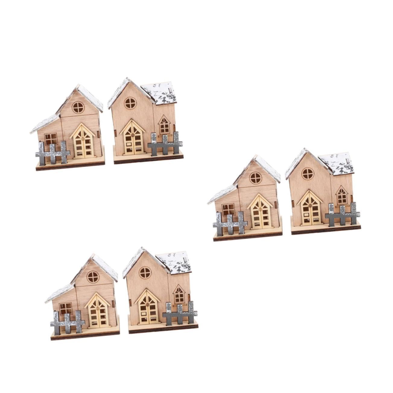 Cabilock 3 Set Luci Natalizie in Legno Decorazioni Natalizie per Striscioni Case del Villaggio di Natale Addobbi Natalizi per Ufficio Decorazioni Natalizie per Ufficio di Legno 2 Pezzi * 3