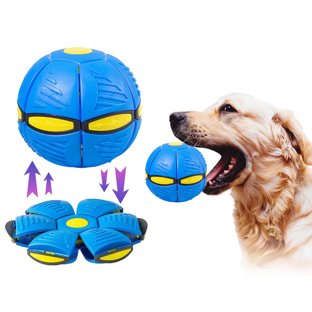 SyceePool Pet Toy Flying Saucer Ball for Dogs, Flying Saucer Ball for Dogs, Portable Flying Saucer Dog Toys, Interactive Dog Ball