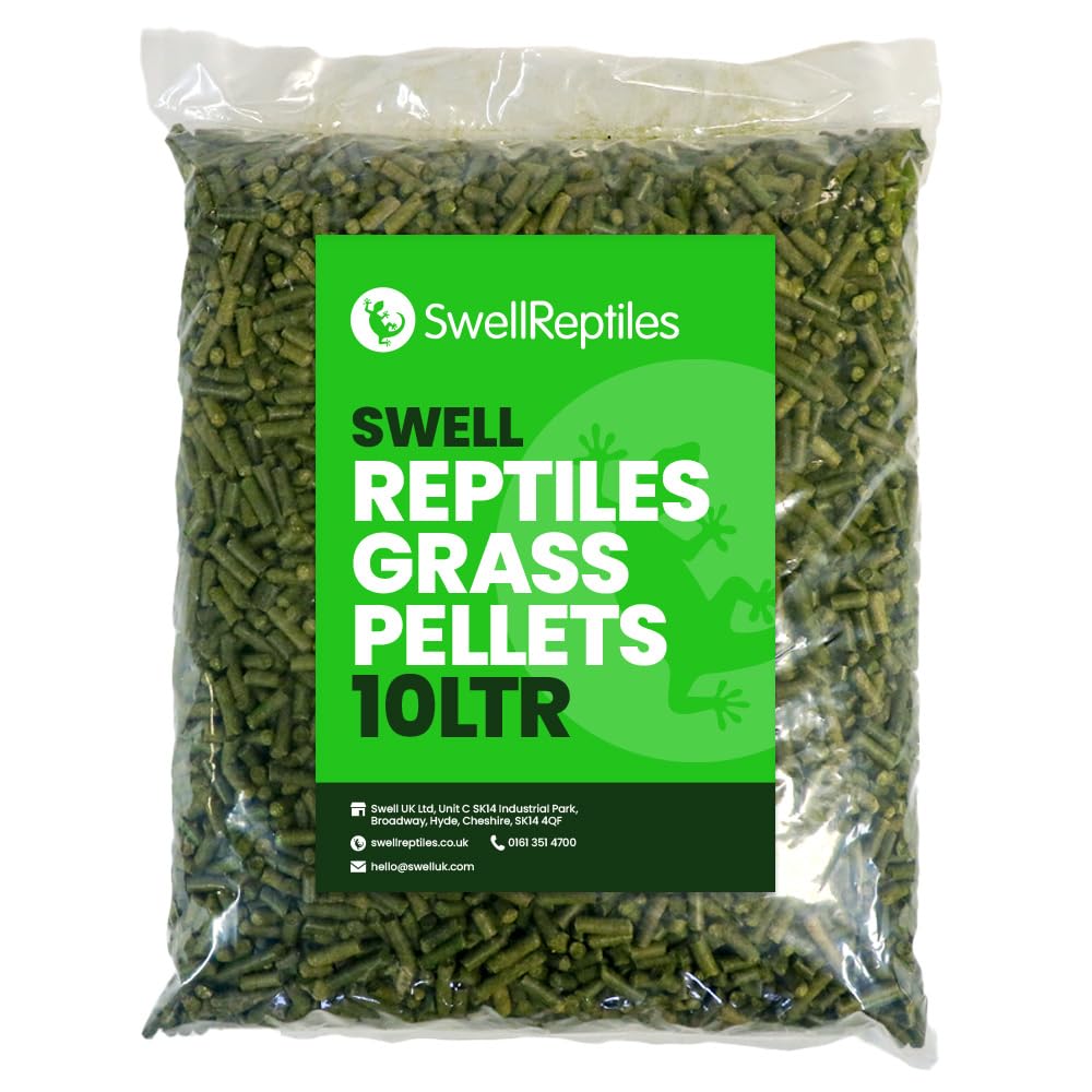 Swell Reptiles Grass Pellets 10 Litre Bag. Dust-Free Grass Pellets Litter for Tortoises