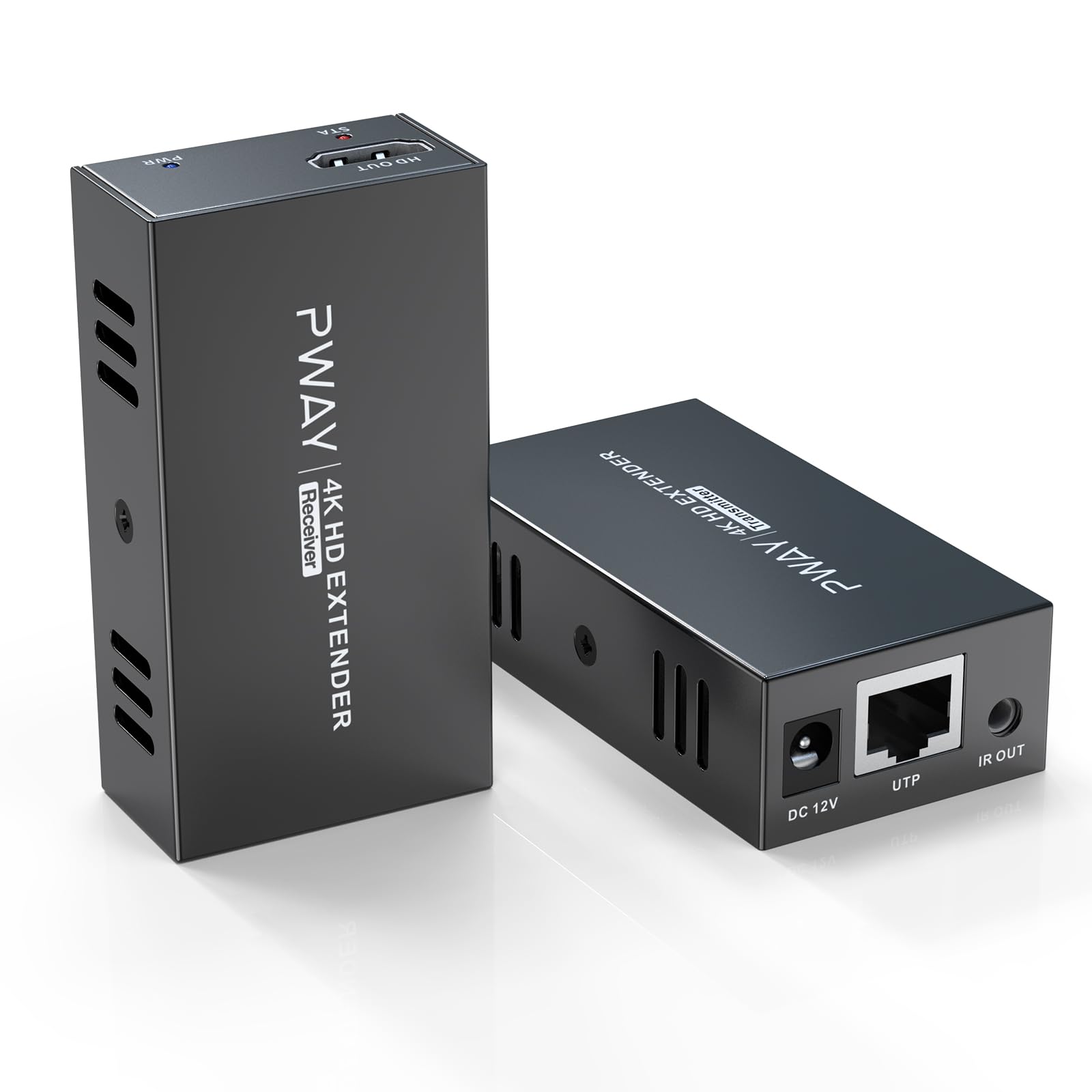 4K@60Hz HDMI Extender Over Ethernet (Cat7/Cat6/Cat5e) up to 200ft/330ft - Ultra HD Signal, Seamless Transmission, EDID and POE Support (Transmitter & Receiver)