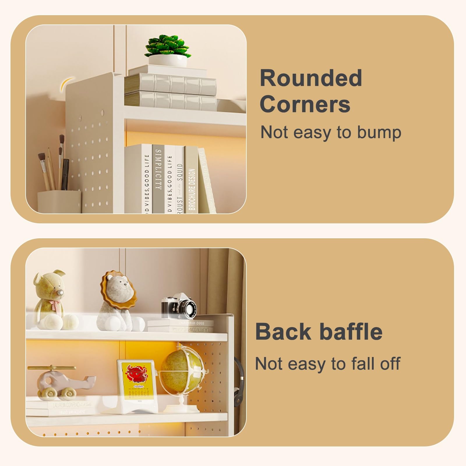 Amazon.co.jp: デスク 収納、洗練された金属製デスクシェルフ