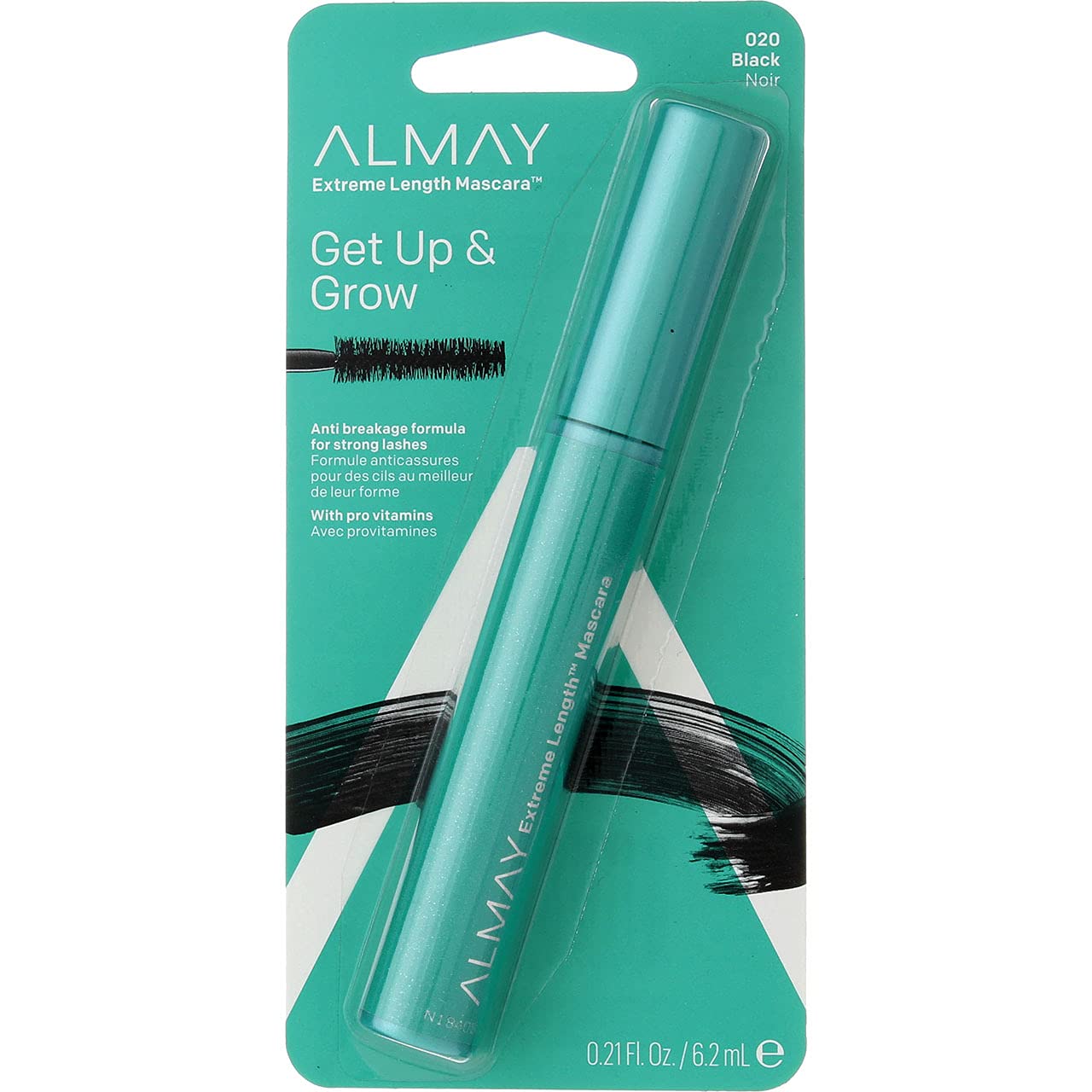 Almay One Coat Get Up & Grow Extreme Mascara, Black, 0.21 Fluid Ounce