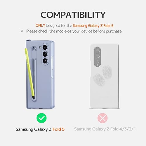 Miniatura 7 de NINKI Funda compatible con Samsung Galaxy Z Fold 5 con soporte para bolígrafo S y bolígrafo S verde, funda protectora de bisagra para Samsung Z Fold
