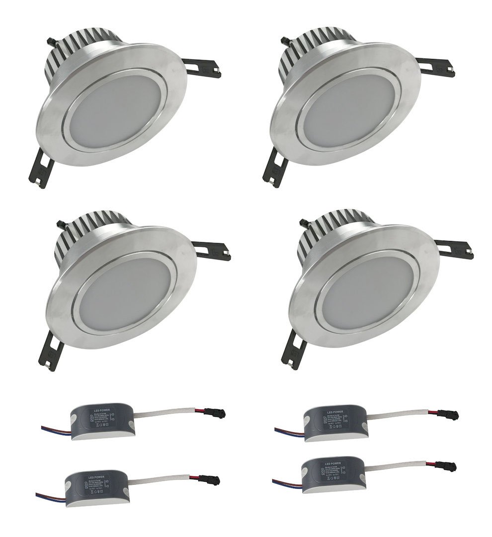 ZEYUN LED Recessed Spotlights, 5W Adjustable Downlight Warm White, Ceiling Flat Spotlights, pack of 4