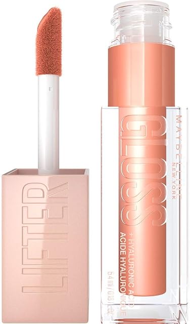 Maybelline New York Lifter Gloss, Plumping & Hydrating Lip Gloss with Hyaluronic Acid, 5.4 ml, Shade: 007, Amber