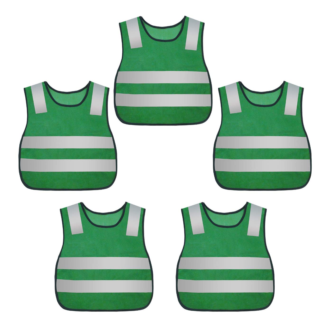 AIEOE 5 Pieces Safety Vest Children High Visibility Reflective Vests Velcro Safety Vests for Running Cycling Jogging