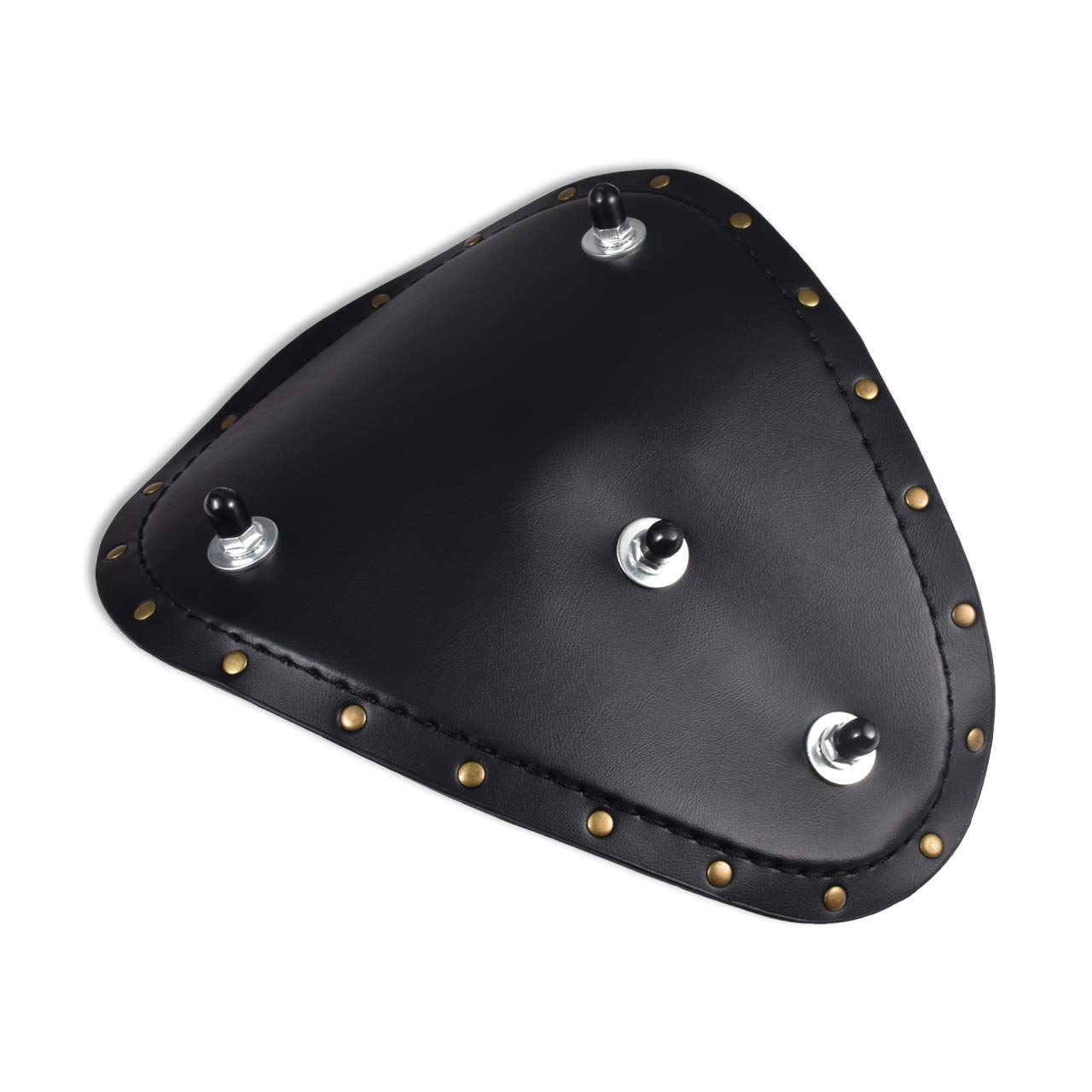 NATGIC Coussin Siège Moto Solo Avec Ressorts - Cuir Rayé Noir Pour Harley Bobber Chopper