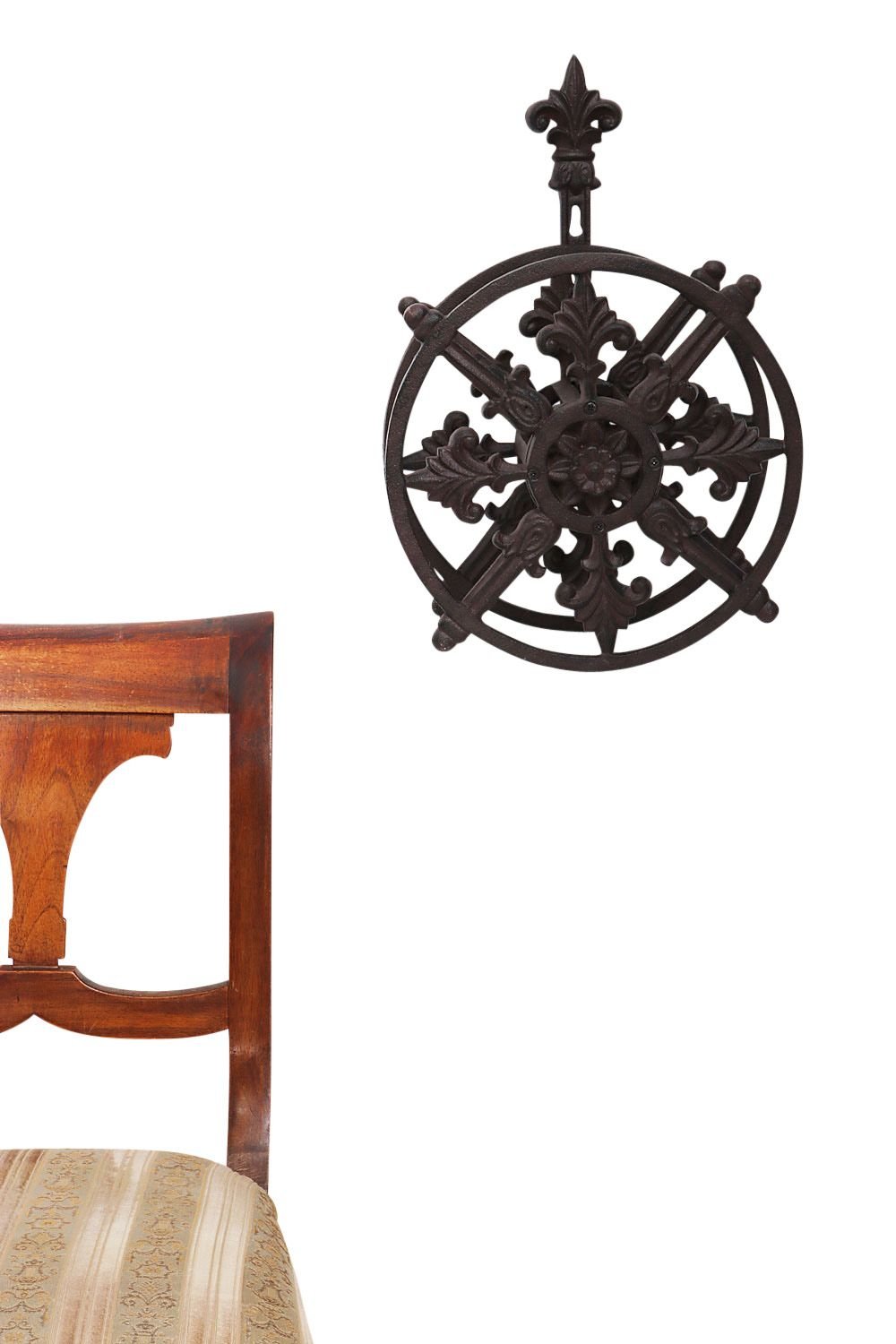 aubaho Manguera Titular Fleur de lis jardín Hierro Estilo Antiguo