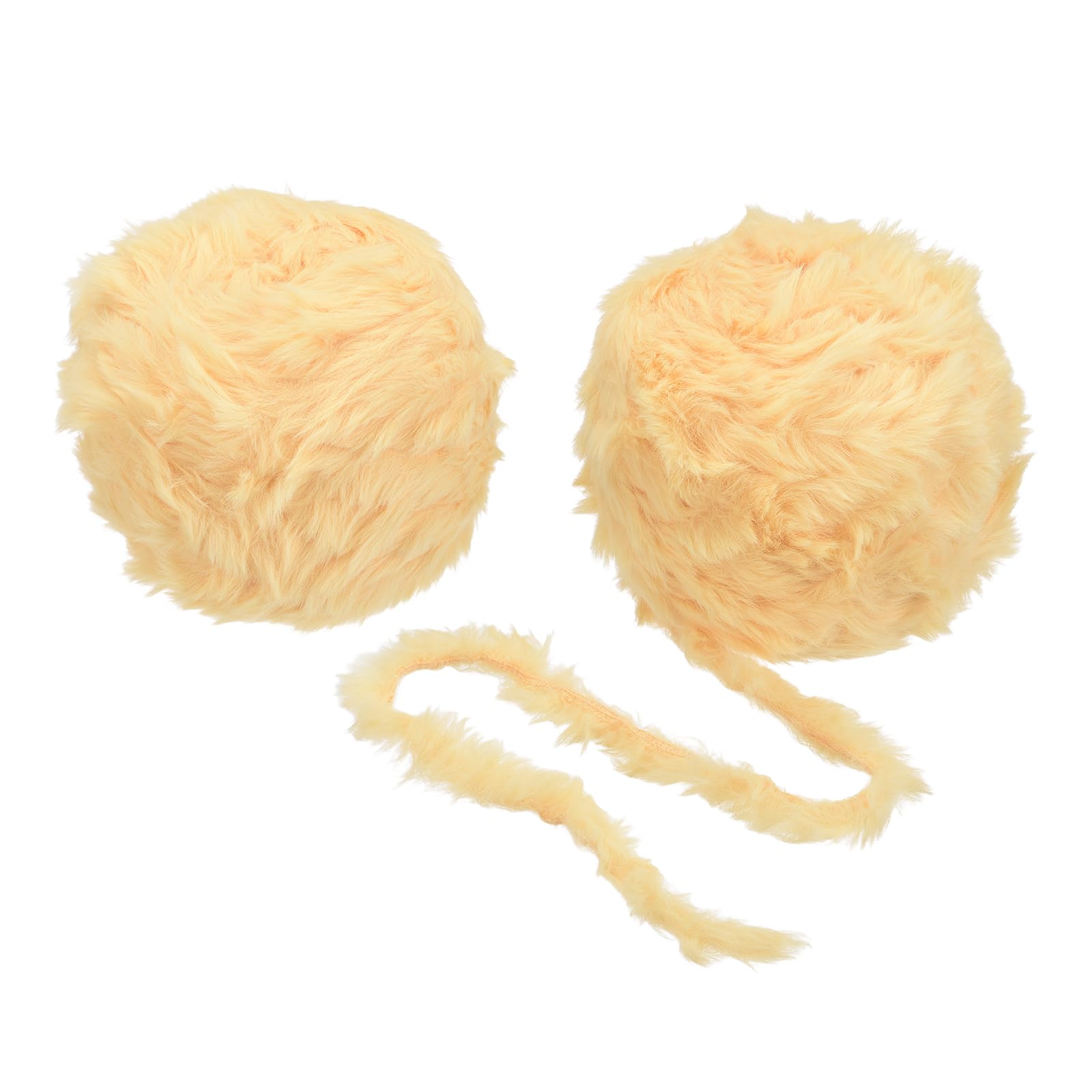 PATIKIL 70 Yards Faux Fur Yarn, 2 Skeins Fuzzy Yarn Crochet Fluffy Soft Chunky Polyester Plush Fur Eyelash for Crocheting Knit Blanket Rug Sweater Scarf Hat Bear Craft, Yellow