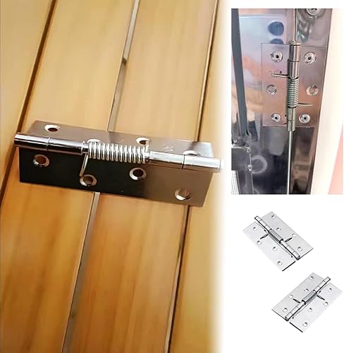 Miniatura 4 de Bisagras de puerta de cierre automático, bisagra cargada con resorte de acero inoxidable de 6 piezas, 2 pulgadas