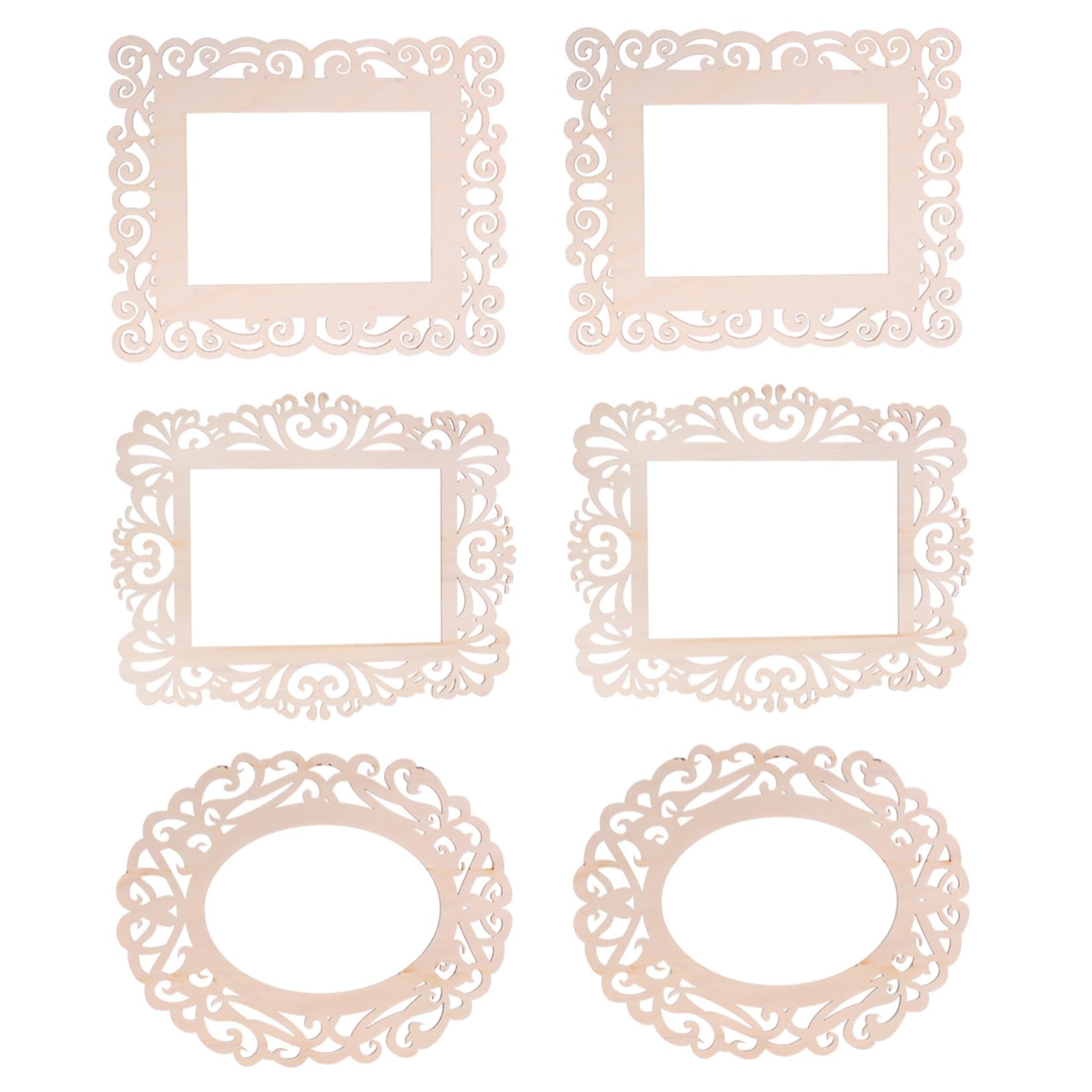 TEHAUX 6Pcs Decorative Wooden Ornaments for Home DIY Projects Hanging Decorations for Windows Walls and Holiday Decor Unique Crafts for