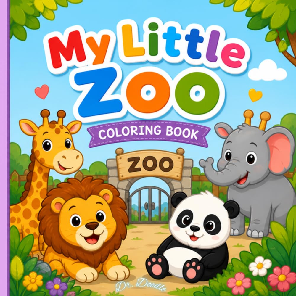 My Little Zoo: Cute Animal Coloring Book from the Baby's Eyes