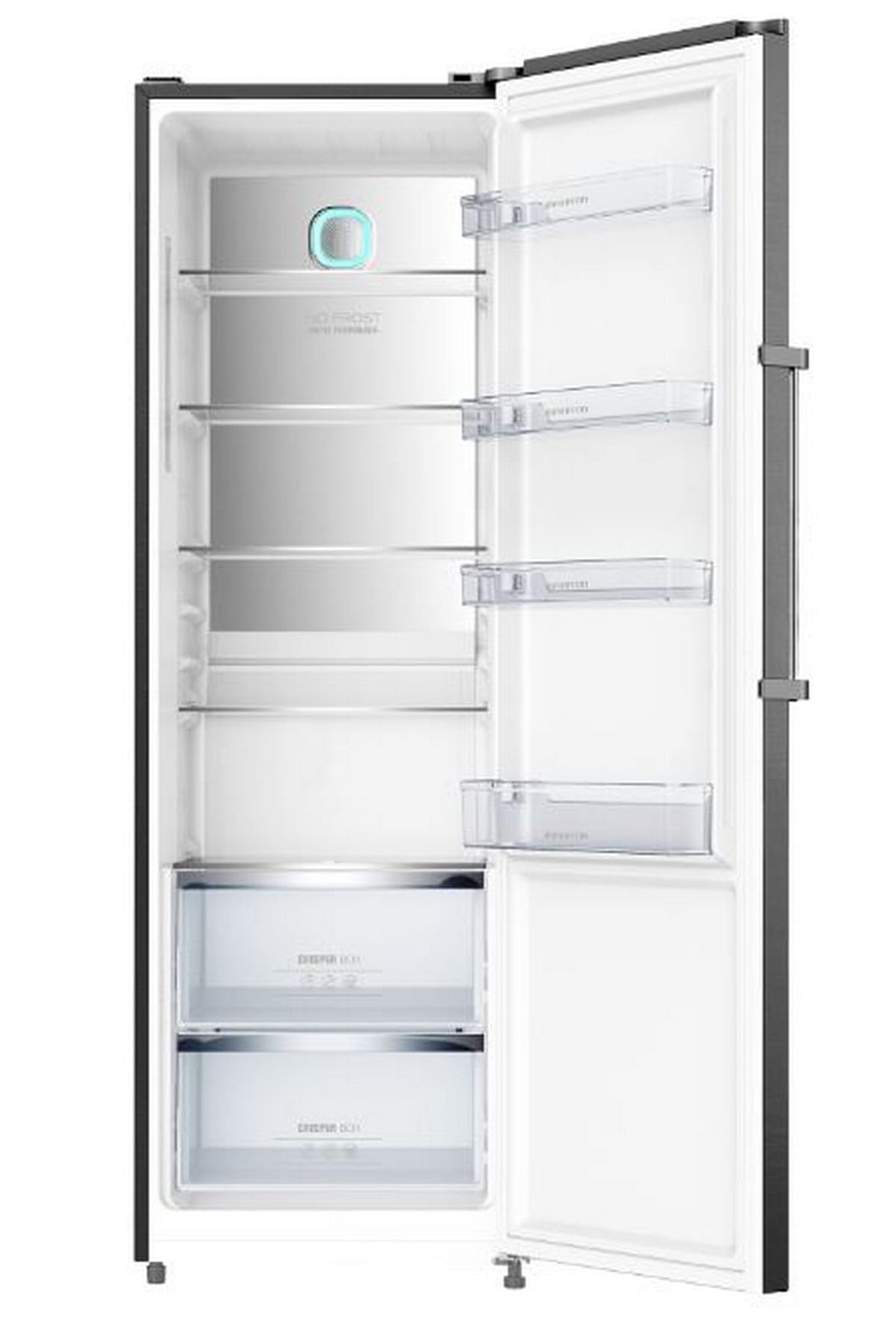 INFINITON Frigorifico Cooler CL-360L85XEN, 375 l, 185 cm de Altura, No Frost Technology, Inverter, Fast Cooling, Led Interior, Puerta reversible, Display, E, Inox