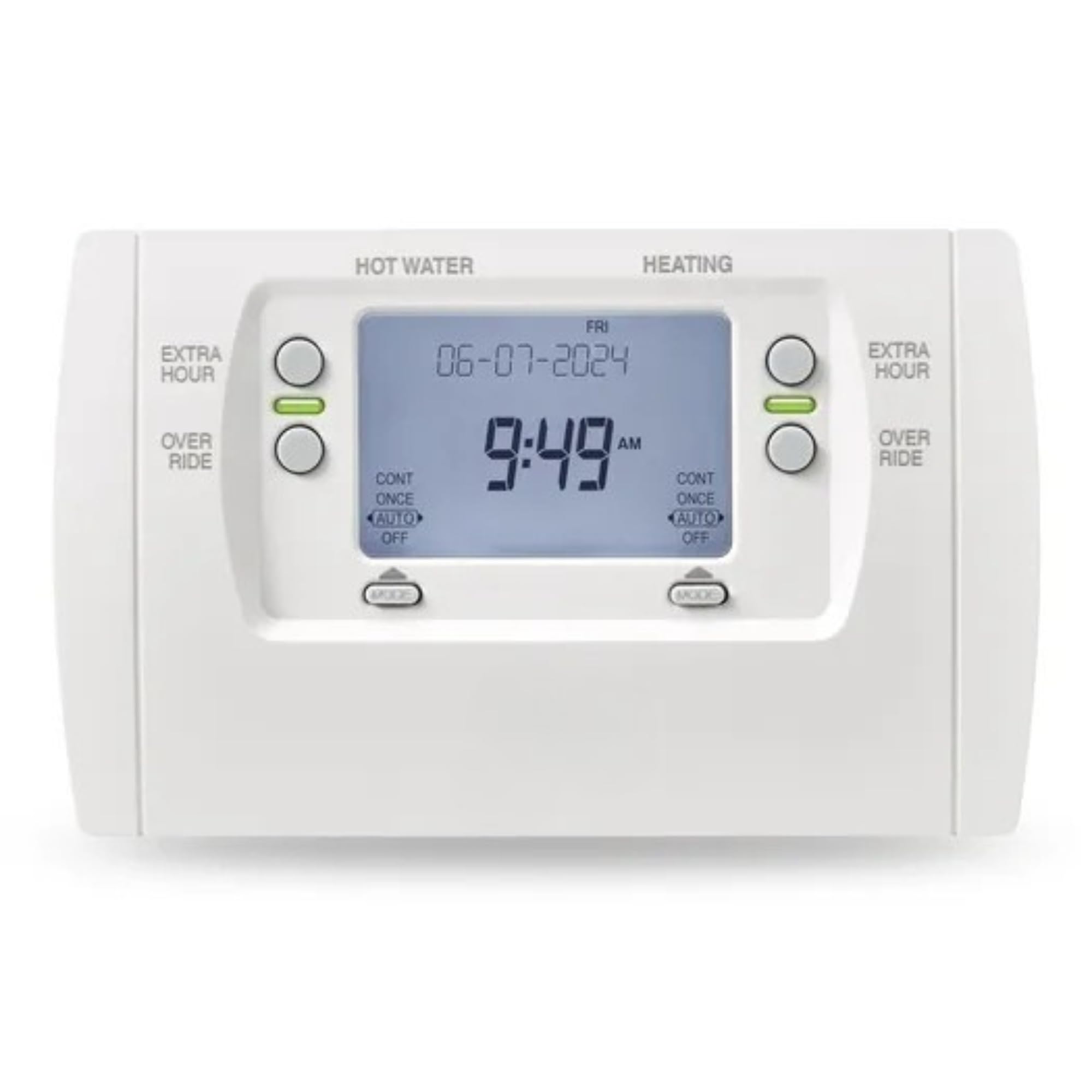 Hulthor White 7-Day 2 Channel Central Heating & Hot Water Programmer Timer Replacement For Honeywell St9400c – Dual Channel Wired Boiler Controller And Heating Timer