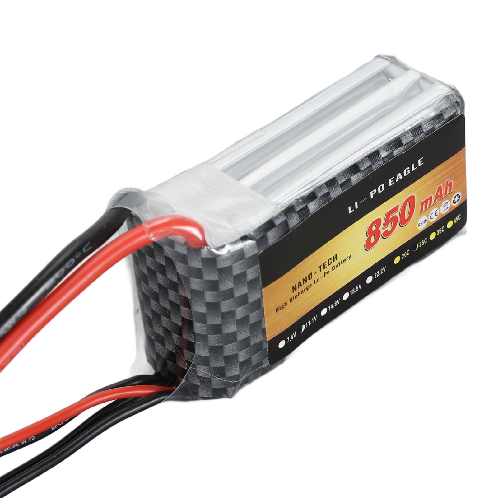 Batteria LiPo leggera 850mAh 11.1V 25C 3S Batteria al litio FPV Racing Drone Quadcopter