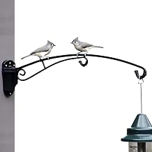 BirdsUP Hanging Bracket for Bird Feeder Planter Chime Heavy Duty Holds up to 25 lbs 2 Hooks with Rubber Buffers Black Screws Included