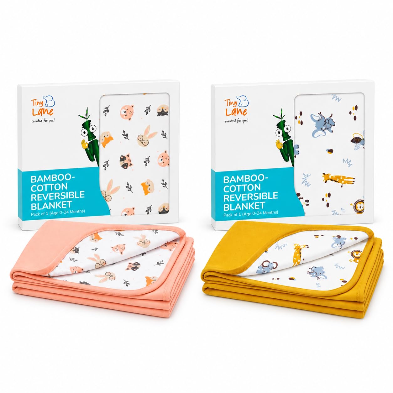 TinyLane Bamboo Baby Blankets - Pack of 2 -1