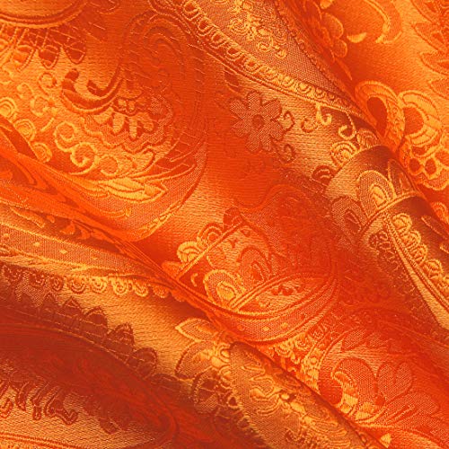 Image of HISDERN Ascot Ties for Men Paisley Floral Ascot and Pocket Square Set Classic Self Tie Mens Cravat Handkerchief for Wedding
