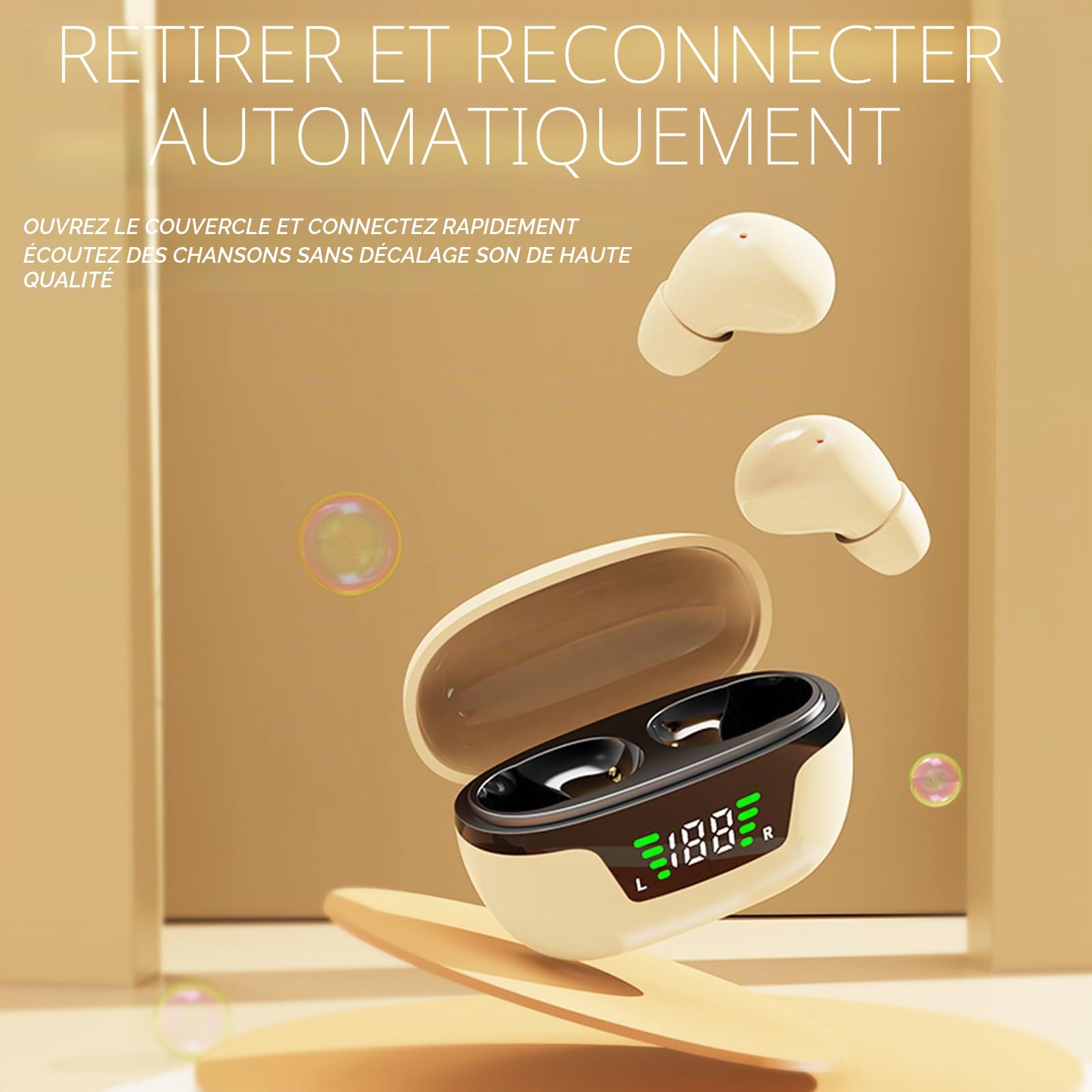 Xmenha Mini écouteurs intra-auriculaires invisibles Bluetooth sans fil Bluetooth sans fil pour dormir dans les oreilles, pour les petites oreilles, les dormeurs latéraux