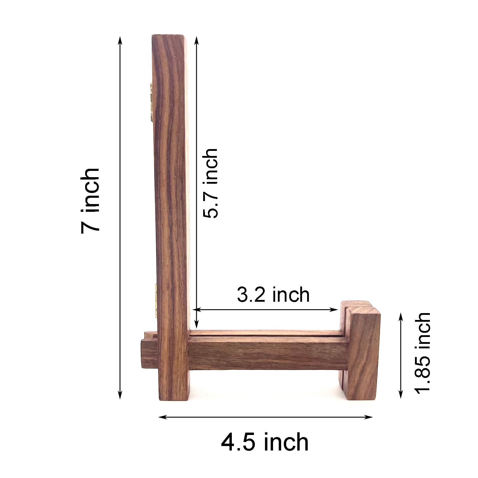 Soportes para platos para exhibición, soportes para platos de 7 pulgadas para exhibir, estante de platillo de mesa de madera maciza rústica, caballete plegable para marco de fotos