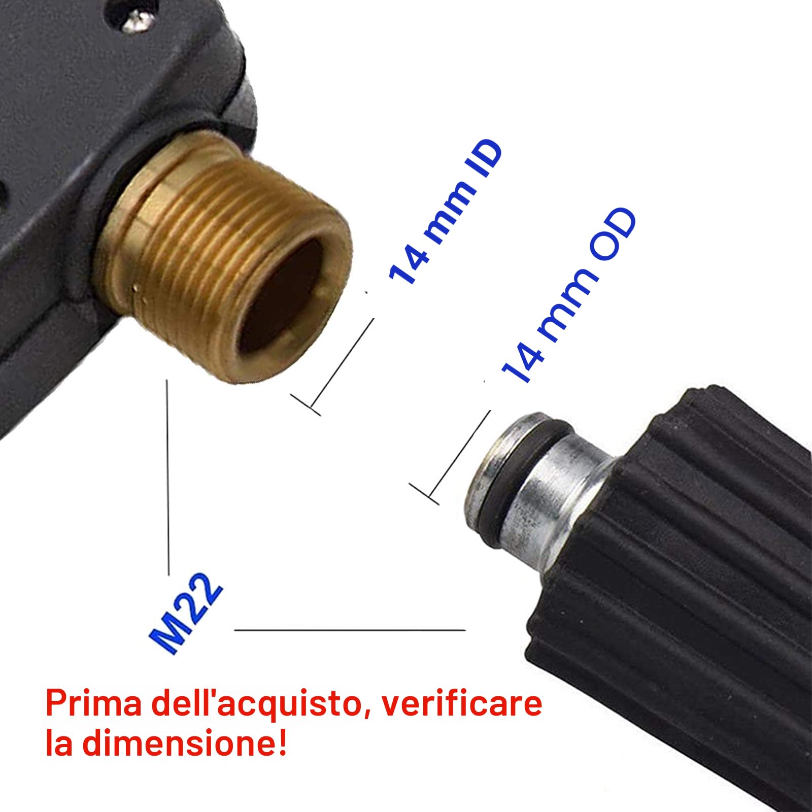 Stone Banks Pistola a Spruzzo per Idropulitrice con 5 Ugelli a Spruzzo, 4000 PSI Pistola per Schiuma di Neve a sgancio rapido da 1/4", Pistola a Spruzzo con Filettatura Metrica M22 per Pulizia Auto
