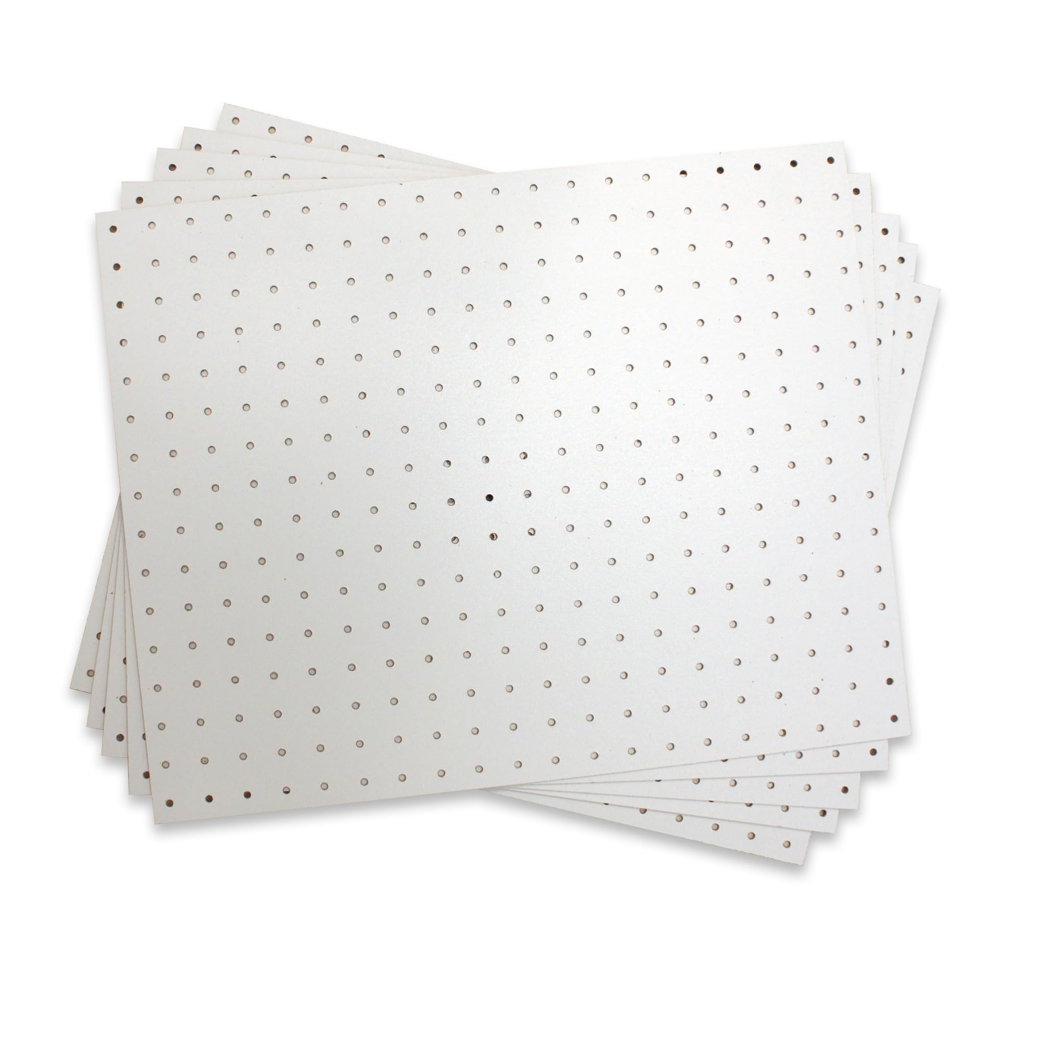 Peggy´s PEGBOARD mini ściana z otworami z drewna (MDF) 50 x 40 x 0,3 cm – otwory Ø 5 mm odstęp 25 mm – lakierowana na biało – Made in Germany