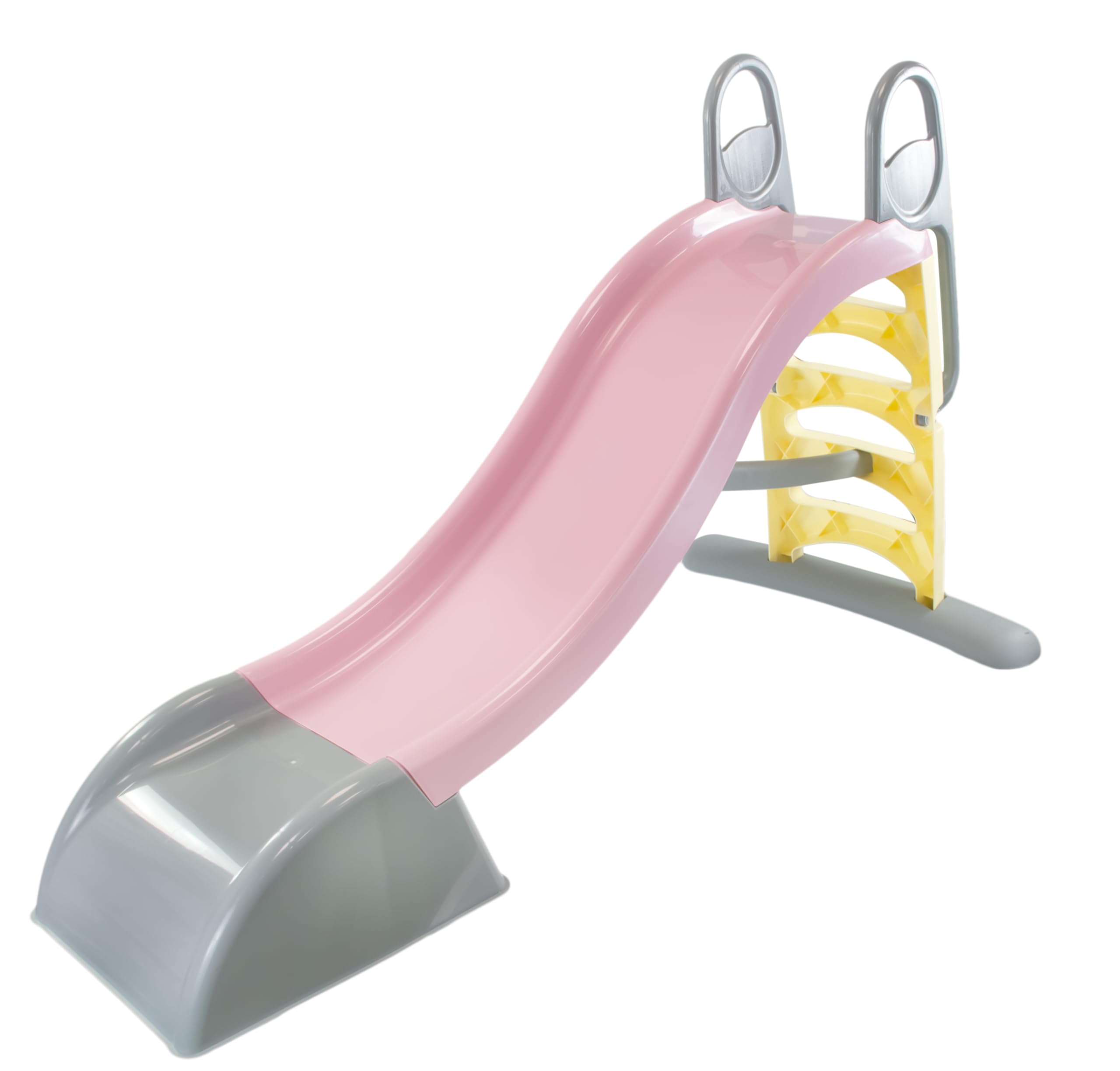 Mochtoys Rutsche für Kinder - 180 cm Lange Innen und Außen UV-Beständig, Große Gleite Für Kinder, Wasseranschluss, Rutschbahn, Rosa/Grau