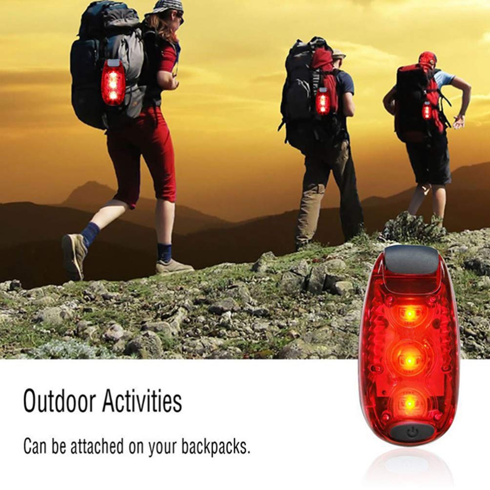 Lot De 2 Lampes LED Clip Rechargeables USB – Vert Et Orange – Mousqueton, Tête Pivotante, 4 Modes – Vélo, Jogging, Poussette