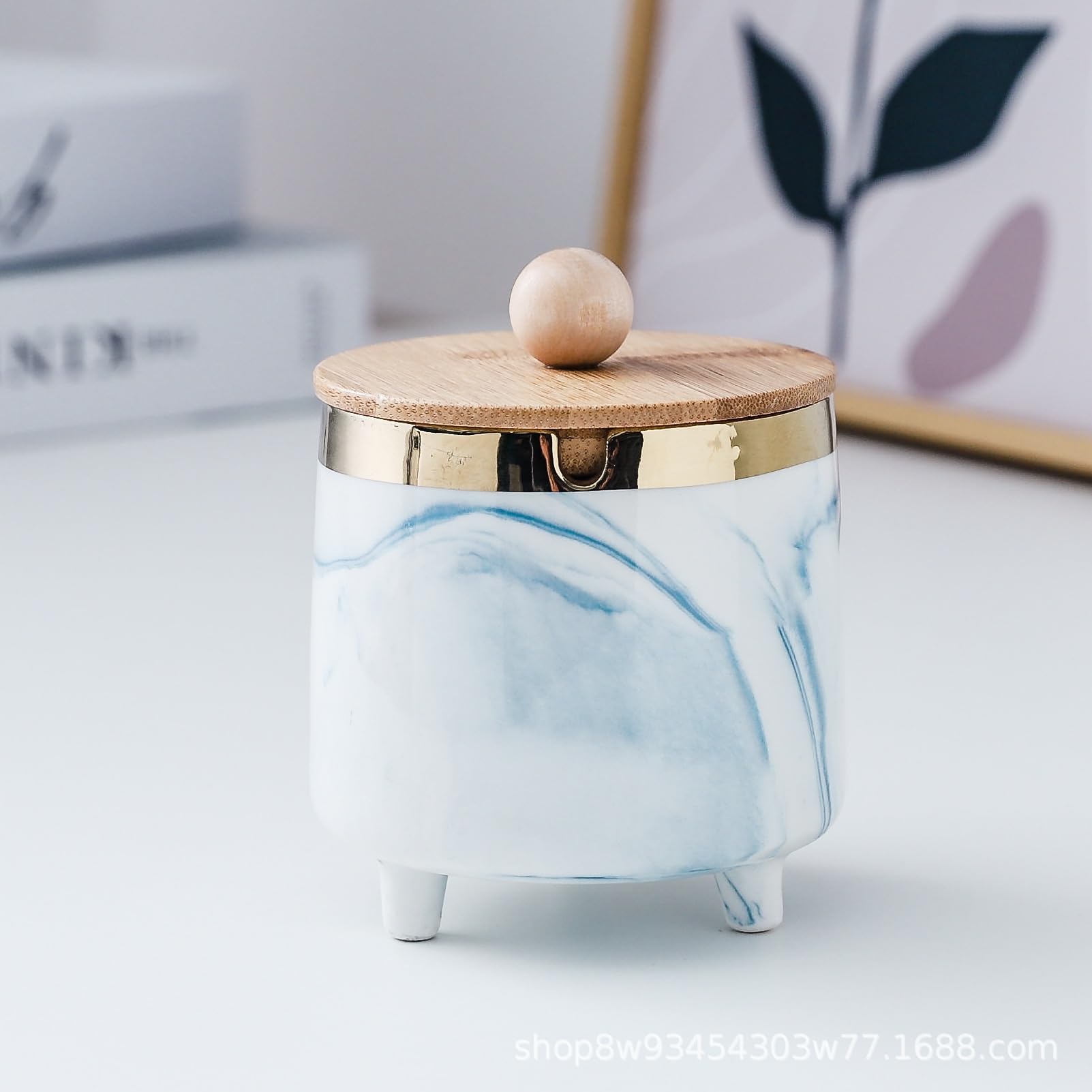 Windproof Ceramic Ashtray Cigar Modern Marble Ash Tray(#3)