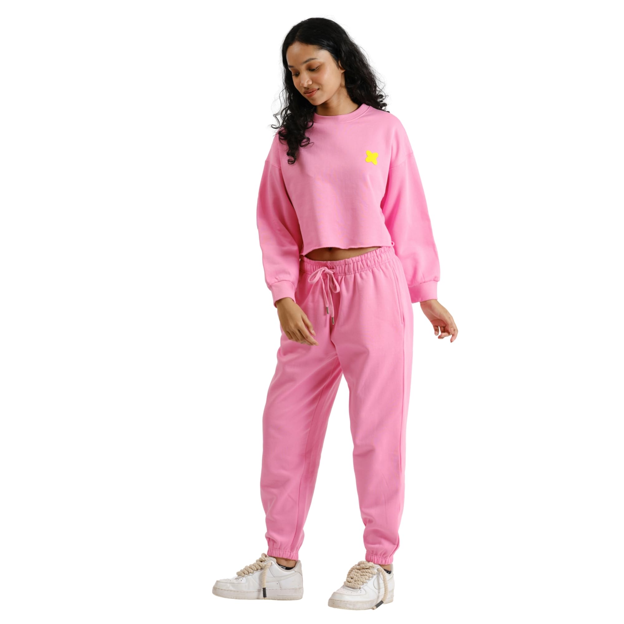 malle | Bubblegum Cropped Sweatshirt | Pink-picture-34