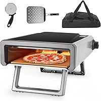 Vista 1 de Garvee Horno de pizza portátil de gas propano para exteriores, acero inoxidable de 12 pulgadas, para exteriores, patio, cocina, campamento, con kit