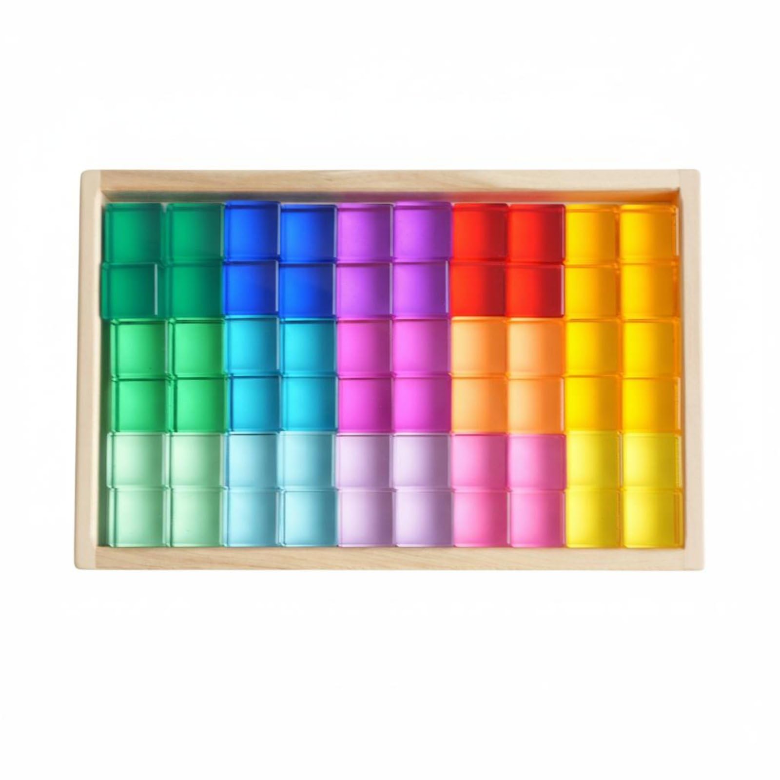 Sharplace Acrylic Block Building Cube Sensory Exploration Educational Toy Fine Motor Skill Development Creative Construction Suitable for Preschool Classroom Children Home, 60 PC High Transp