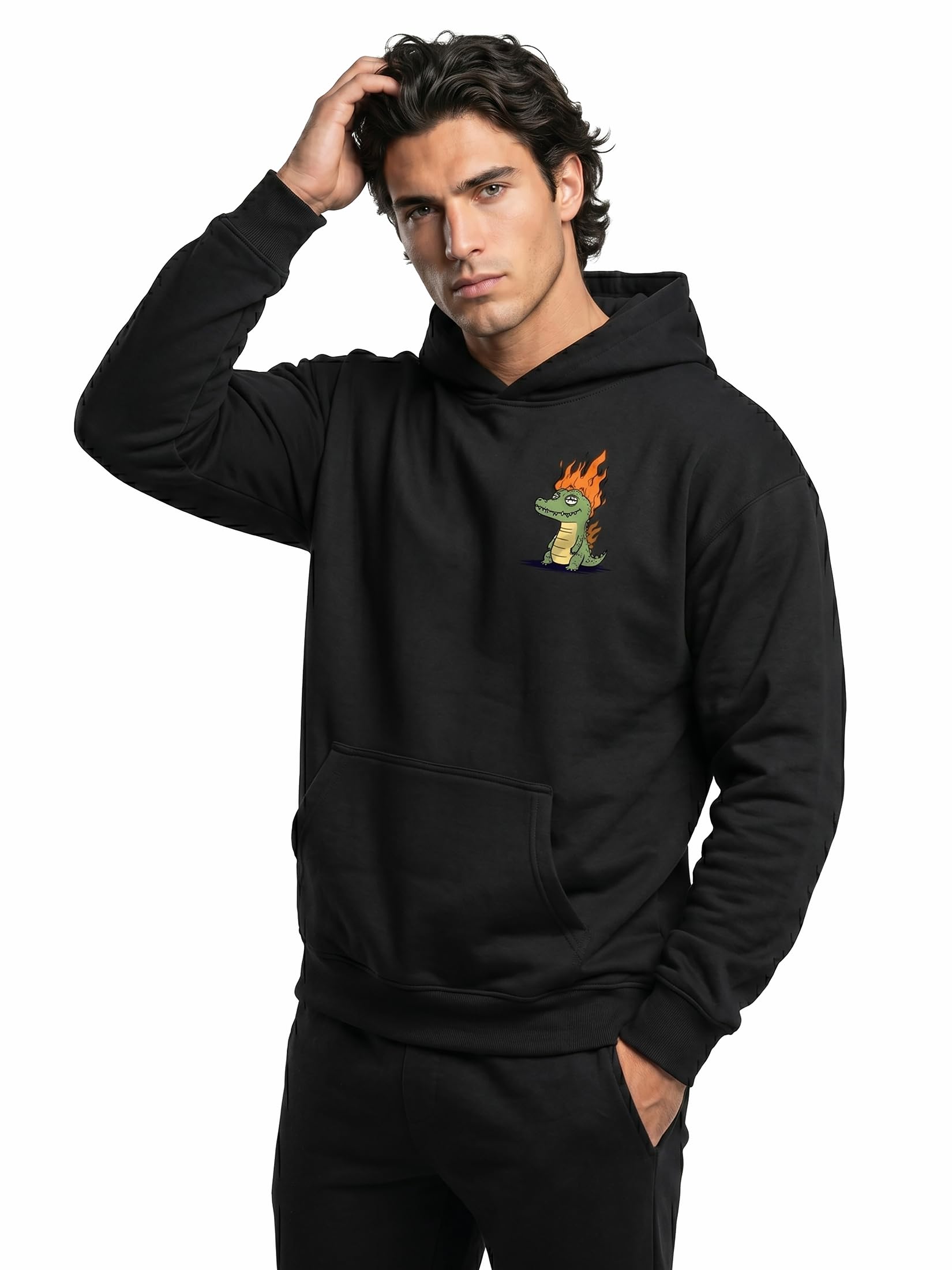 MAKAYA Sudadera con Capucha niño cocodrilo dragón - diseño Divertido Animal Retro