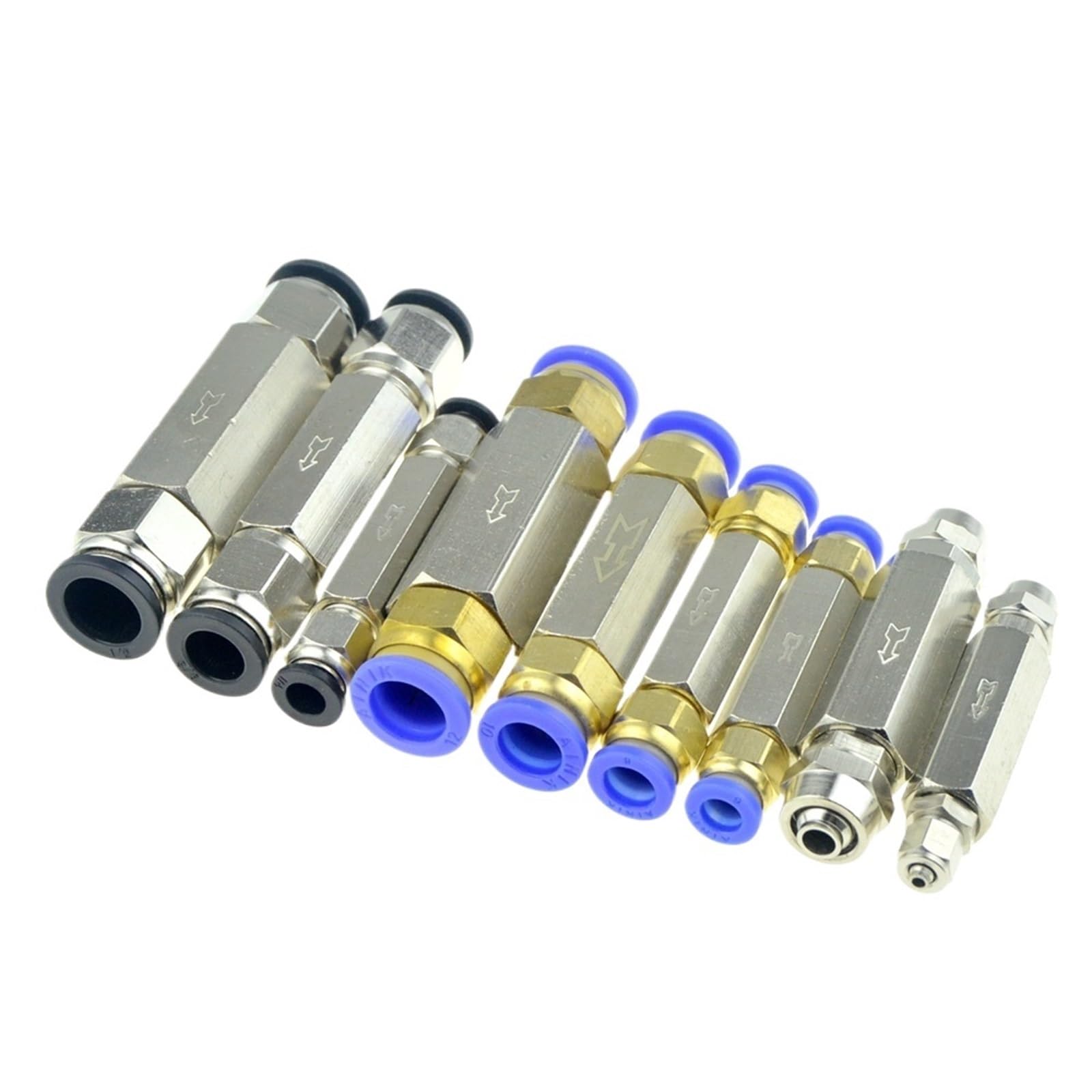 1pcs Check Valve 6mm 8mm 10mm 1/4 1-Way Valve Brass(CV,A-12mm)